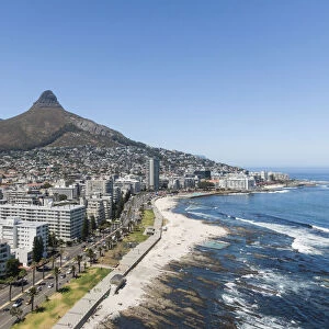 Aerial view of Sea Point, Cape Town, Western Cape, South Africa, Africa