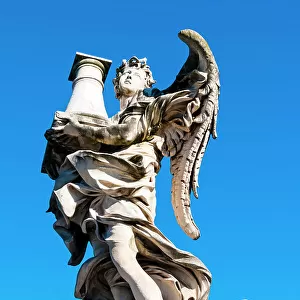 Angel with the Column, Ponte St.Angelo, UNESCO World Heritage Site, Rome, Latium (Lazio), Italy, Europe