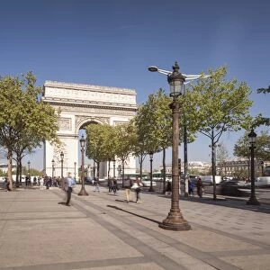 The Arc de Triomphe and Champs Elysees in Paris, France, Europe