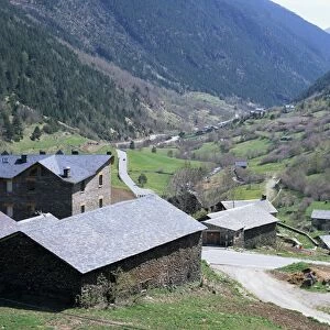 Barns and farms, constructed with local building materials, La Massana, Andorra, Europe