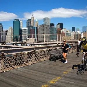 Brooklyn Bridge Print featuring Lower Manhattan Brooklyn Bridge Print featuring Lower Manhattan