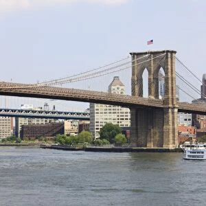 Brooklyn Bridge spanning the East River, New York City, New York, United States of America