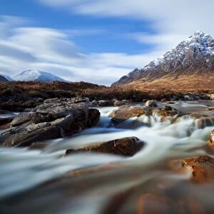 Buachaille Etive Mor and the River Coupall at the head of Glen Etive, Glen Coe end of Rannoch Moor
