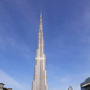 Burj Khalifa, the tallest man made structure in the world at 828 metres