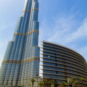 Burj Khalifa, the tallest man made structure in the world at 828 metres