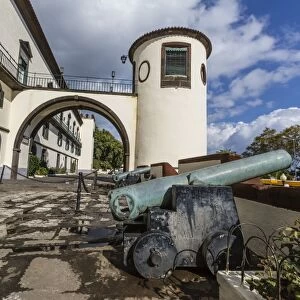 Cannon at the Palacio de Sao Lourenco in the heart of the city of Funchal, Madeira, Portugal, Europe