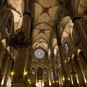 Catalan Gothic church of Santa Maria del Mar, Barcelona, Catalonia, Spain, Europe