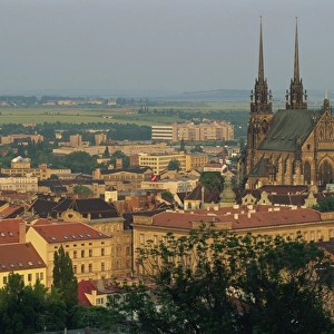The cathedral and skyline of the city of Brno in South Moravia, Czech Republic, Europe