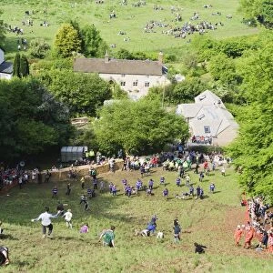 Cheese Rolling Festival at Coopers Hill, Gloucestershire, England, United Kingdom, Europe