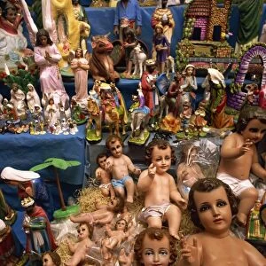 Christian nativity figures including baby Jesus dolls