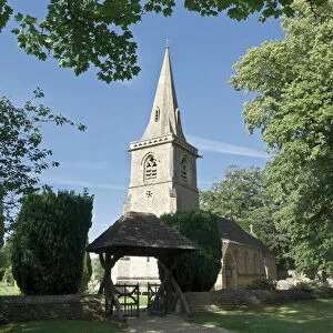The church at Lower Slaughter village, Gloucestershire, The Cotswolds, England