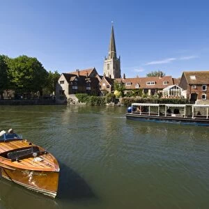 Church and river, Abingdon, Oxfordshire, England, United Kingdom, Europe