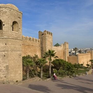 City walls of the Oudaia Kasbah, Rabat, Morocco, North Africa, Africa
