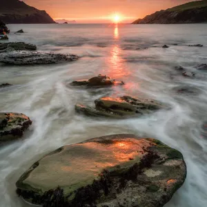 Cloger Bay at sunset, Dingle Peninsula, County Kerry, Munster, Republic of Ireland