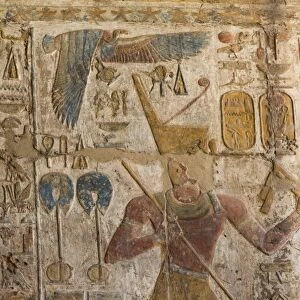 Colorful bas-relief, Ramses II, Luxor Temple, Luxor, Thebes, UNESCO World Heritage Site