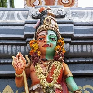 Colourful decoration outside the Hindu Subrahmanya Temple, Munnar, Kerala, India, Asia
