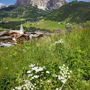 Corvara and cable car, Badia Valley, Bolzano Province, Trentino-Alto Adige / South Tyrol, Italian Dolomites, Italy, Europe