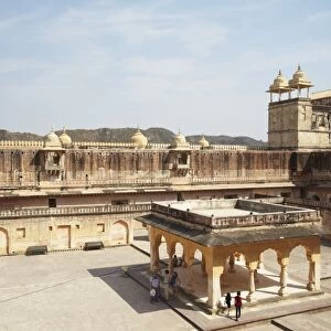 Courtyard of Palace of Man Singh I, Amber Fort, Jaipur, Rajasthan, India, Asia