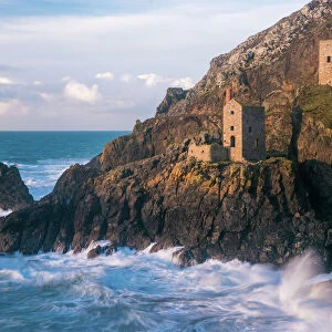 The Crown Tin Mines in Botallack, UNESCO World Heritage Site, Cornwall, England, United Kingdom
