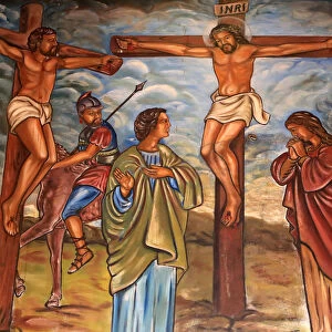 The Crucifixion of Jesus, St. Peter and Paul Cathedral, Aneho, Togo, West Africa, Africa