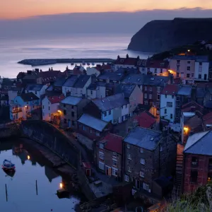 Dawn from Cowbar overlooking the beautiful village of Staithes, North Yorkshire