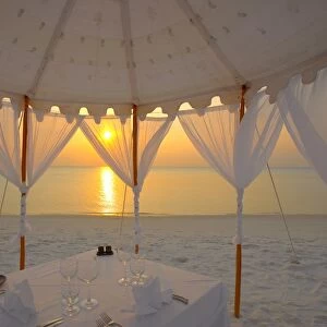Dinner at the beach, Maldives, Indian Ocean, Asia