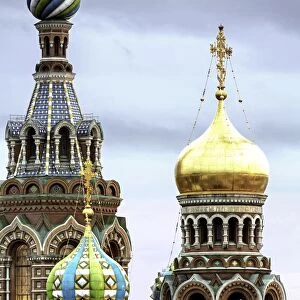 Domes of Church of the Saviour on Spilled Blood, UNESCO World Heritage Site, St. Petersburg