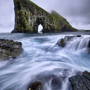 Drangarnir is the most famous natural arch of the whole Faroe Island, Faroe Islands