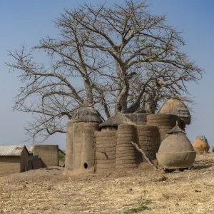 Earth tower house, called takienta, of Batammariba people in Koutammakou region, La Kara