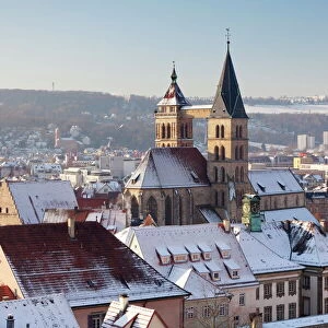 Esslinger Altstadt in winter, Esslingen am Neckar, Baden Wurttemberg, Germany, Europe