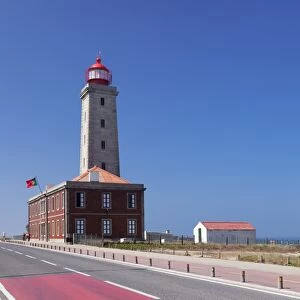 Farol Penedo da Saudade lighthouse, Sao Pedro de Moel, Atlantic Ocean, Portugal, Europe