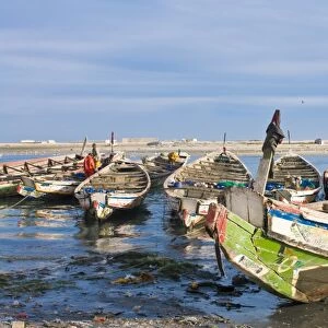 Fishing boats in the habour of Nouadhibou, Mauritania, Africa