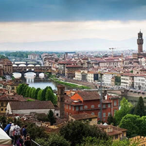 Florence panorama from Piazzale Michelangelo, Florence, Tuscany, Italy, Europe