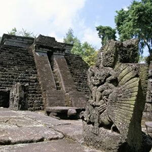 Garuda in front of the 15th century temple of Candi Sukuh