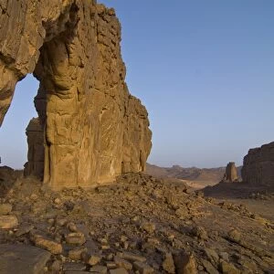 Giant rock arch in the region of Tasset, 250 km north of Djanet, Southern Algeria