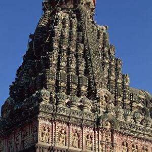 The Grishneshwar Temple at Verul village near Ellora, Maharashtra state, India, Asia