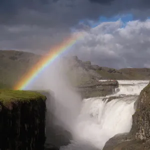 Gullfoss, Icelands most famous waterfall tumbles 32m