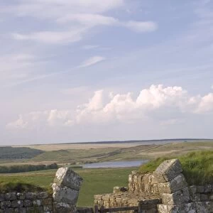 Hadrians Wall, UNESCO World Heritage Site, Milecastle 37, North to Broomleagh Lough