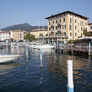 Harbour and boats, Iseo, Lake Iseo, Lombardy, Italian Lakes, Italy, Europe