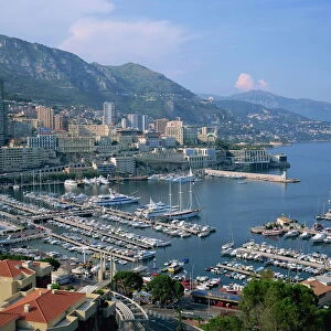 The harbour and skyline of Monte Carlo, Monaco, Mediterranean, Europe