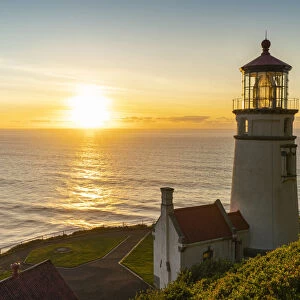 Heceta Head Lighthouse at sunset, Florence, Lane county, Oregon, United States of America