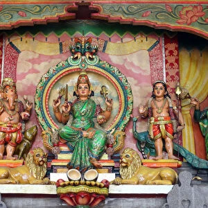 Hindu Gods Ganesh, Shiva and Durga, Mariamman Hindu Temple, Ho Chi Minh City, Vietnam