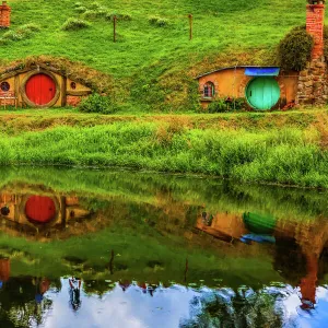 Hobbit Houses, Hobbiton, North Island, New Zealand, Pacific