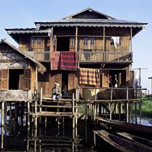 House on stilts of Shan family, Inle Lake, Shan States, Myanmar (Burma), Asia