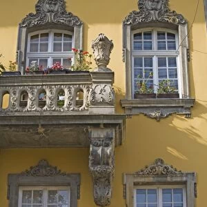 Detail of house in Uri Utca, Old Town, Budapest, Hungary, Europe