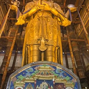 Huge golden Buddha statue, Migjid Janraisig Sum, Gandan Khiid, Buddhist Monastery