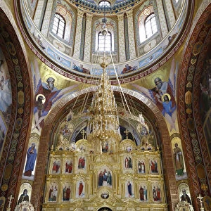 Inside one of the churches, Curchi Monastery, Curchi, Moldova, Europe