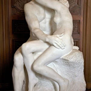 Sculpture Metal Print Collection: Rodins The Kiss