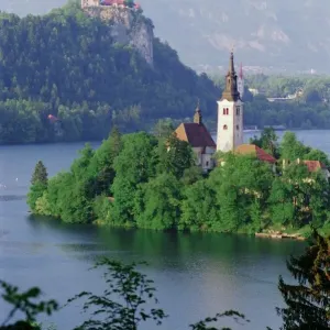 Lake Bled Print - A serene Slovenian lake landscape Lake Bled Print - A serene Slovenian lake landscape