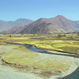 Landscape of the Swat River valley in Pakistan